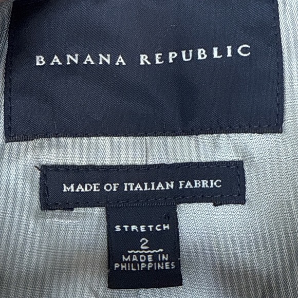 Banana Republic Women's Blazer 2 Gray Long Sleeve Two Button Wool Stretch Lined - Picture 2 of 9